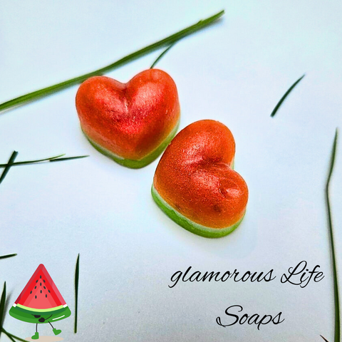Watermelon Heart Mini Soaps