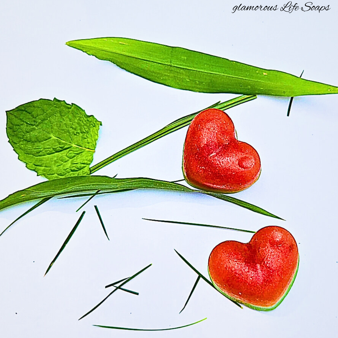 Watermelon Heart Mini Soaps